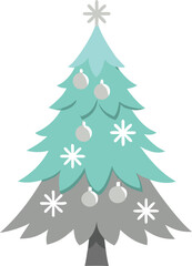 Winter pine tree frosty christmas decoration vector illustration scalable eps