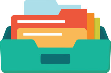 Organized filing box vector illustration for efficient document management and archiving