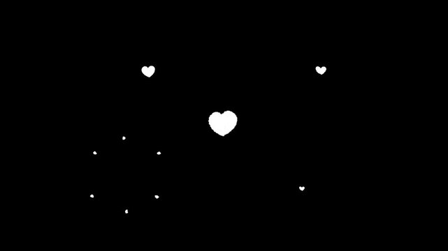 手書きのハートエフェクト素材(アルファマット付き)