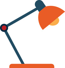 Sleek orange desk lamp vector illustration scalable eps icon for general use
