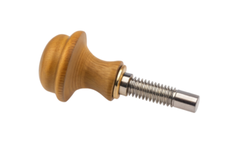 Elegant wooden cabinet knob with metal screw showcasing sleek design and durable construction