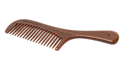 Handcrafted wooden comb for smooth detangling and gentle hair care with natural product charm