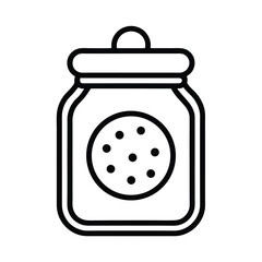 Cookie Jar Outlined Icon Vector Illustration