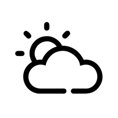 Illustration of a sun behind a cloud for weather