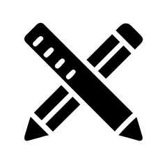 Pencil and ruler crossed