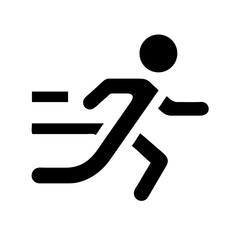 Running stick figure, conveying speed and motion