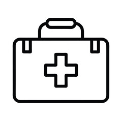 First Aid Kit Outline Vector Illustration