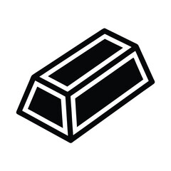 Gold Bar Outline Vector Illustration