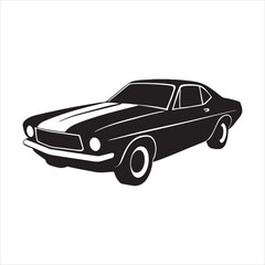 Retro sports car vector - 1960s racing outline, EPS JPEG PNG
