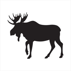  adult moose go black silhouette