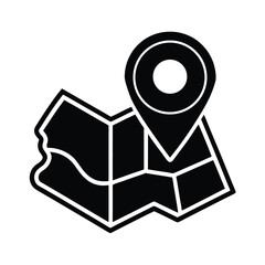 Map Outlined In Bold Vector Illustration
