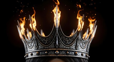 A Fiery Crown That Symbolizes Power, Strength, and Resilience in an Artistic Way