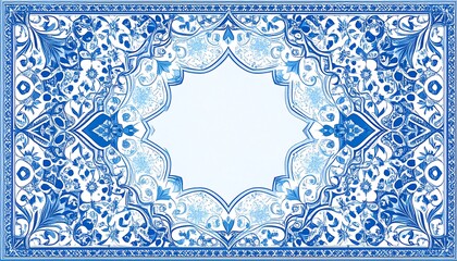 Intricate blue and white design