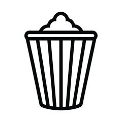 Popcorn Bucket Outline Vector Illustration