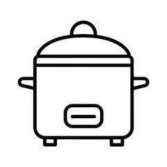 Rice Cooker Outline Vector Illustration