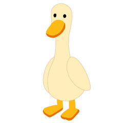 cartoon-style illustration of a goose or duck standing upright on a plain white background
