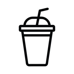 Smoothie Cup Outline Vector Illustration