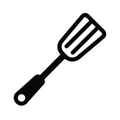 Spatula Outlined In Bold Vector Illustration