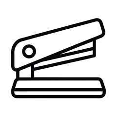 Stapler Outlined In Bold Vector Illustration