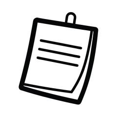 Sticky Note Outline Vector Illustration