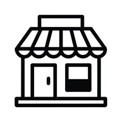 Store Outlined In Bold Vector Illustration