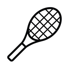 Tennis Racket Outline Vector Illustration