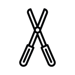 Tongs Outlined In Bold Vector Illustration