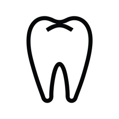 Tooth Outlined In Bold Vector Illustration