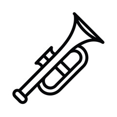 Trumpet Outlined In Bold Vector Illustration