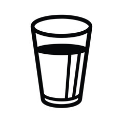 Water Glass Outline Vector Illustration