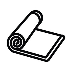 Yoga Mat Outlined Icon Vector Illustration