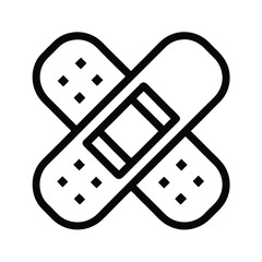 Adhesive Bandage Outline Vector Illustration