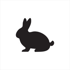 The Silhouette Of A Black Rabbit Vector