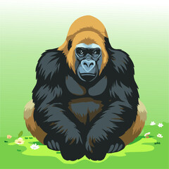 Gorilla sitting vector.eps