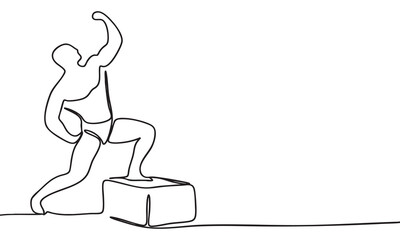 Bodybuilder Celebrating Victory on a Podium