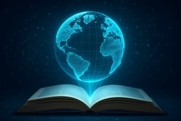 Holographic Earth Floating Above Human Hand