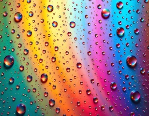Colorful Water Droplets and Streaks Dreamy Surface