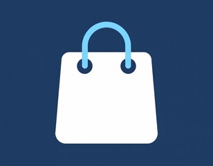 Shopping Bag Icon Dark Blue Background