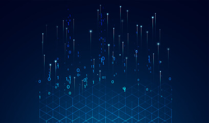 Abstract data transmission visualization. Big data analytics representation. Futuristic network. Graphic concept for your design