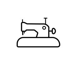 Sewing Machine Line Art Icon - Tailoring and Craft Vector