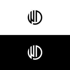 WD initial letter logo design...