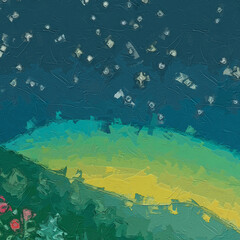 Various oil paintings, flowers, streams, scenery, chrysanthemums, village houses, lakes, butterflies, roses, peonies, flowers