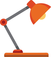 Modern sleek orange desk lamp vector illustration for versatile design projects