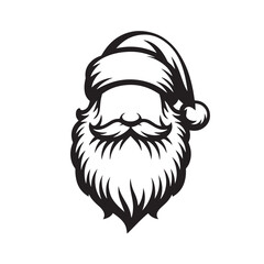 Minimalist Santa Claus Beard and Hat Vector Illustration