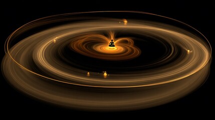 Fototapeta premium Spiritual journey in the cosmos: A figure in meditation within a swirling galaxy concept