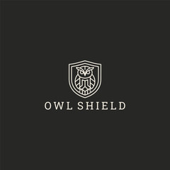 Owl shield logo vector icon illustration