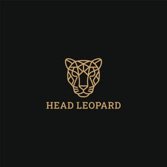 Head leopard logo vector icon illustration