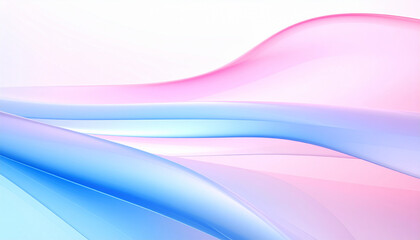 Naklejka premium Soft pink and light blue glass waves flowing across white abstract background