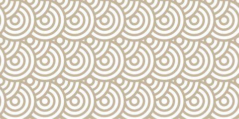 seamless pattern with circles brown overlap swirl fabric vector overlapping textile background.	