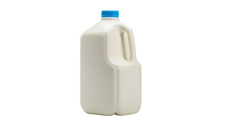 Gallon plastic jug of fresh white milk product shot for food and grocery advertising isolated PNG with Transparent Background